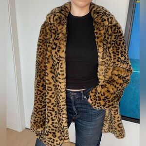 Zara TRF Cheetah Teddy Coat